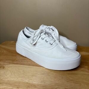 H&M Women's Platform Sneaker White Lace Up Shoes Size‎ 41 / 10